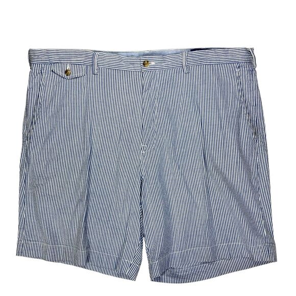 Polo Ralph Lauren Seersucker Short Men 42 Blue Nautical Golf Country Club Preppy - Picture 2 of 13